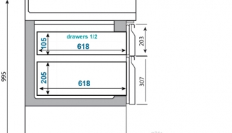 Refrigerated table (GN 1/1) - with 4 drawers