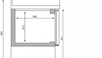 Refrigerated table (GN 1/1) - with 1 door and 2 drawers