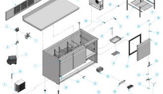 Refrigerated table (GN 1/1) - with 6 drawers