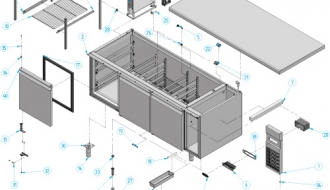 Bakery refrigerated table (EN) - with 3 doors