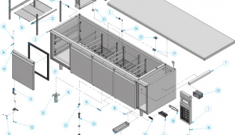 Bakery refrigerated table (EN) - with 4 doors