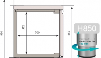 Bakery refrigerated table (EN) - with 2 glass doors