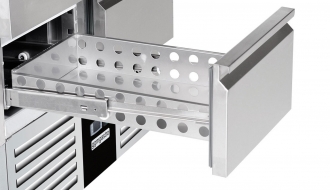 Saladette / Kühltisch PREMIUM - 0,9 x 0,7 m - mit 4 Schubladen 1/2