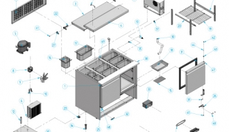 Saladette counter (GN) - with 2 doors