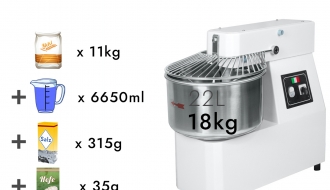 Taignasegaja 22 liitrit / 18 kg / + 2 kiirust - 400 volti