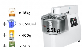 Dough machine 33 litres / 25 kg / + 2 speeds - 400 volt