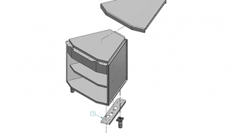 Corner Cupboard 45° (internal)