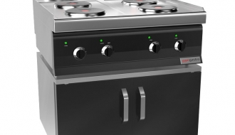 Electric stove - 4x plates round (10.4 kW) incl. base frame | hob | plate hob | gastronomic hob | stove