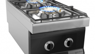 Gas stove 2x burners (9,5 kW) with pilot flame