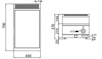 Bain Marie - 1x GN 1/1 incl. subframe | food warmer | chafer | water bath | bain-marie | chafing dish | warm water bath