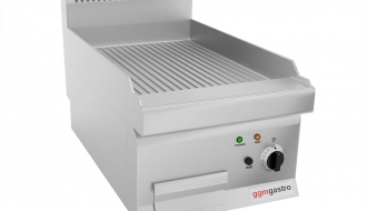 Electric griddle - grooved (4 kW) incl. base frame | grill plate | griddle plate | roaster | griddle | grill | gastronomy