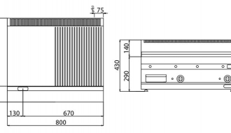 Electric griddle - smooth + grooved (8 kW) incl. base frame | grill plate | griddle plate | roaster | griddle | grill | gastronomy