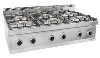 Gas stove 6x burners (33,5 kW) with pilot flame