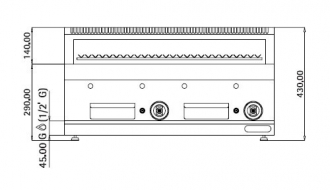 Gas lava rock grill (14 kW) - grill tilt