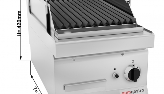 Gas lava rock grill (7 kW) - grill tilt