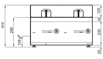 Electric deep fryer 10+10 litres (18 kW)