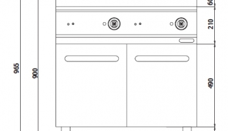 Electric deep fat fryer 22 + 22 litres (44 kW)