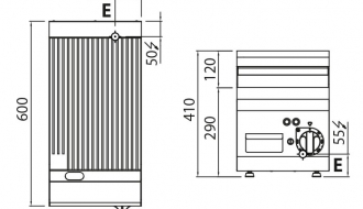 Electric frying plate - grooved (4 kW)