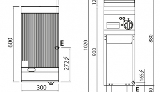 Electric frying plate - grooved (4 kW)