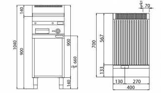 Electric griddle - Grooved (4.8 kW)