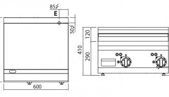 Electric frying plate - Smooth Hardchrome (8 kW)