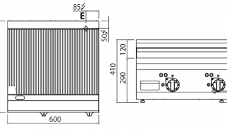 Electric frying plate - grooved (8 kW)