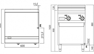 Electric frying plate - Smooth Hardchrome (8 kW)