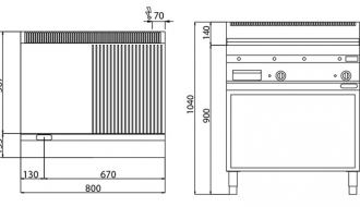 Electric griddle - Smooth - Grooved (9.6 kW)