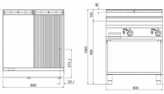 Electric griddle - smooth - grooved (11.4 kW)