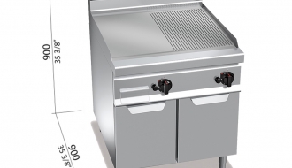 Electric griddle - smooth - grooved (11.4 kW)