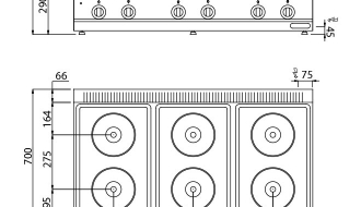 Electric cooker 6xplates round (15,6 kW)