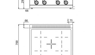 Infrarotherd - 4 Kochfelder (12,8 kW)