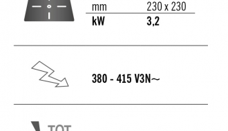 Infrarotherd - 4 Kochfelder (12,8 kW)