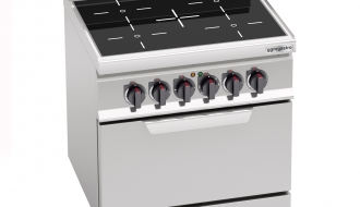 4x infrared hobs (12.8 kW) + electric oven Static (7.5 kW)