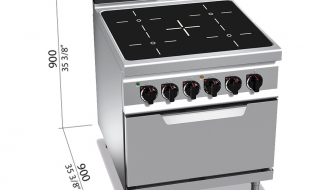 4x infrared hobs (16 kW) + electric oven static (7.5 kW)