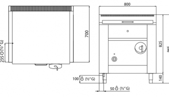 Gas tilting frying pan 60 litres (14,5 kW)