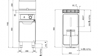 Gas Fritteuse - 18 Liter (14 kW) - Elektronische Steuerung