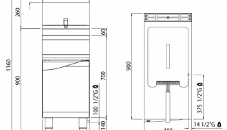 Gas deep fryer - 20 litres (17,5 kW)