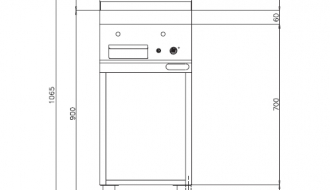 Gas griddle - smooth (10 kW)