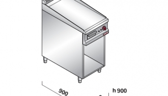 Gas griddle - smooth (10 kW)