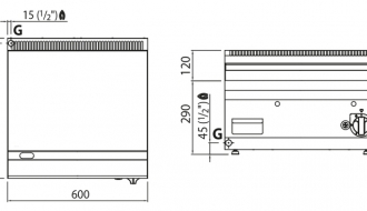 Gas frying plate - Smooth Hardchrome (8 kW)