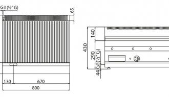 Gas frying plate - grooved (13,8 kW)