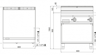 Gas griddle - smooth (20 kW)