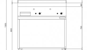 Gas griddle - grooved (20 kW)