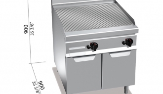 Gas griddle - grooved (20 kW)