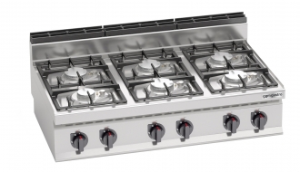 Gas stove 6xburner (33,5 kW) with pilot flame