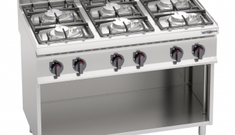 Gas stove 6xburner (33,5 kW) with pilot flame