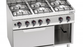 Gas stove 6xburner (33,5 kW) + Electric stove Static (7,5 kW)