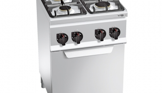 Gas stove 4xburner (12,4 kW) + Gas oven (3,5 kW)