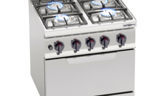 Gas stove 4xburner (21,5 kW) + Electric stove Static (7,5 kW)